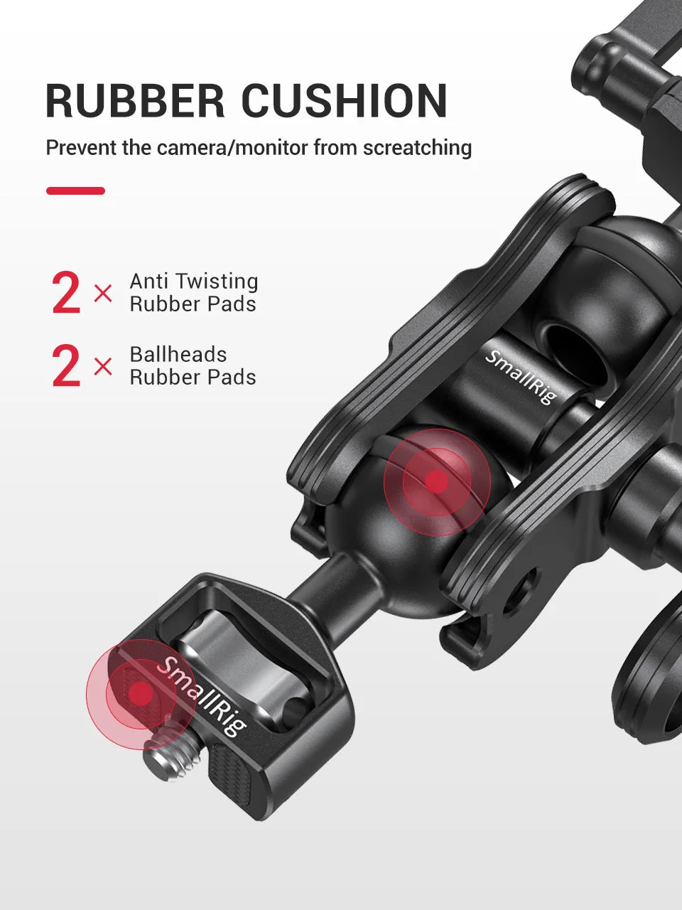 SmallRig Friction Articulating Magic Arm with Screw Ball Head & NATO Clamp – For Director Monitor Support