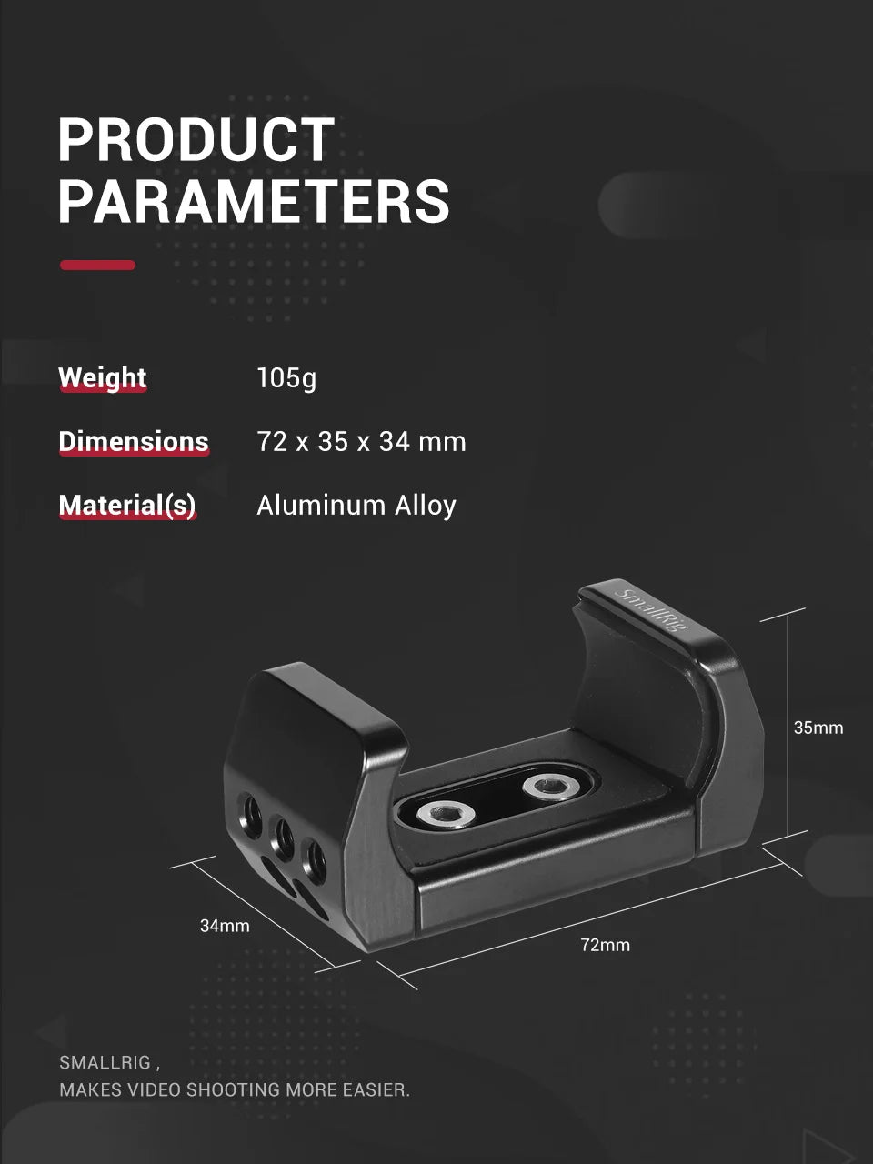SmallRig Camera Bracket Power Bank Clamp Holder fr Portable Power Banks for Power bank with width ranging from 51mm to 87mm 2336