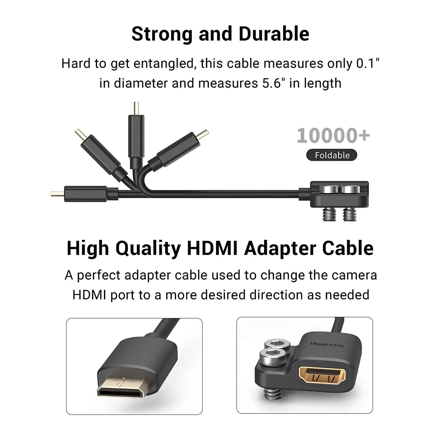 SmallRig Ultra Slim 4K Adapter Cable A to A/C to A /D TO A for BMPCC 4K & 6K/for Sony A7SIII/for Panasonic 3019/3020/3021