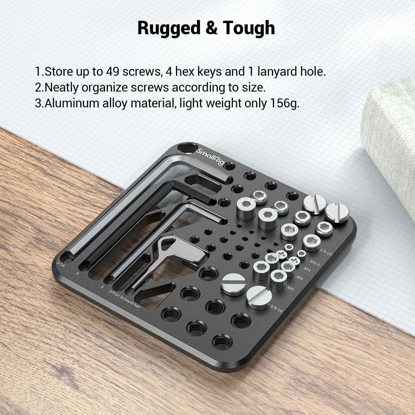 SmallRig 20Pcs Screw and Hex Key Storage Plate of camera rigs Storage Plate MD3184