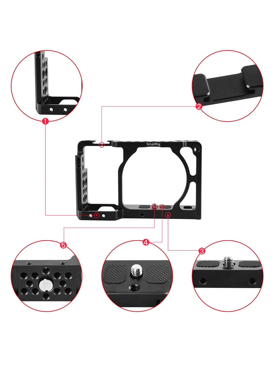 SmallRig Camera Cage Rig for Sony A6500 Cage for Sony A6300/A6000/A6500 Nex-7 Camera with Shoe Mount Thread Holes 1661