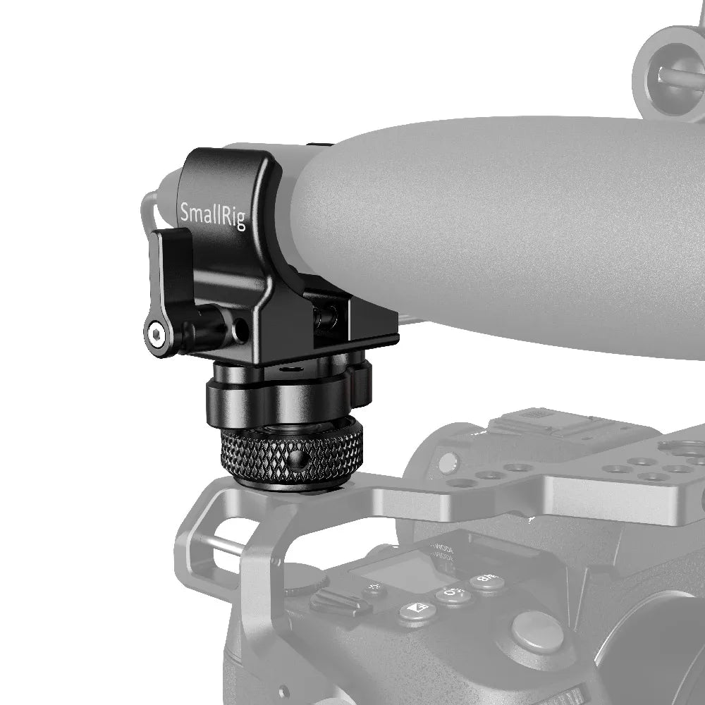 SmallRig Quick Release Cold Shoe Microphone Clamp Shot gun Microphone Holder with soft silicone to absorb bumps & noise BSM2352