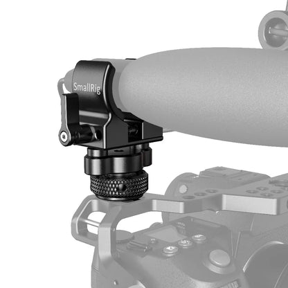 SmallRig Quick Release Cold Shoe Microphone Clamp Shot gun Microphone Holder with soft silicone to absorb bumps & noise BSM2352