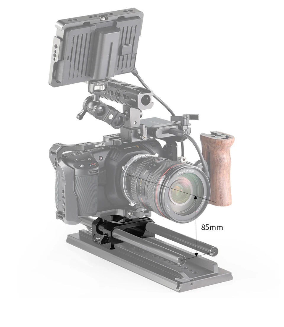 SmallRig Camera Plate Rig Baseplate Kit for Blackmagic Design Pocket Cinema Camera 4K / 6K (for Manfrotto 501PL Compatible) 2266