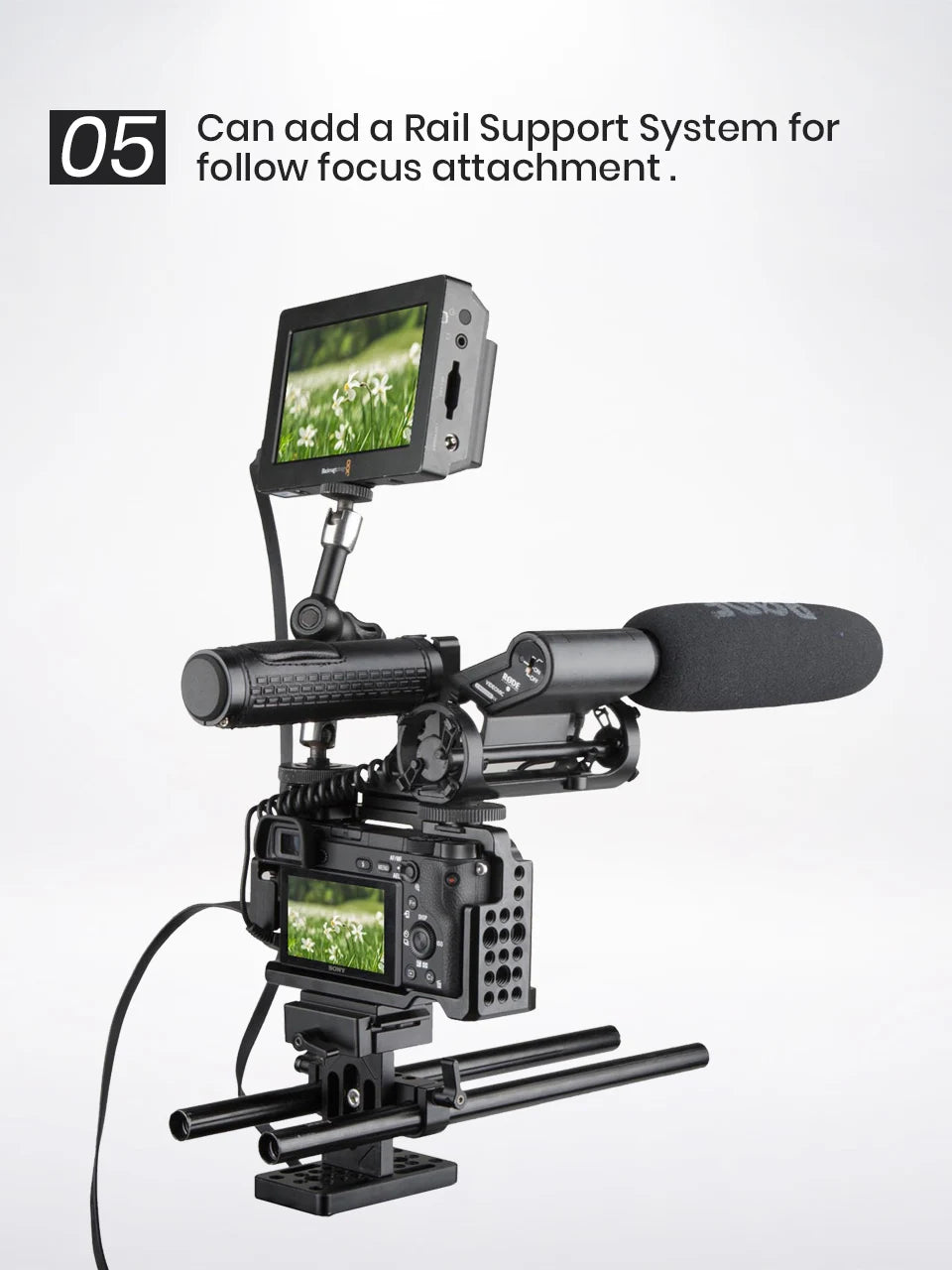 SmallRig Camera Cage Rig for Sony A6500 Cage for Sony A6300/A6000/A6500 Nex-7 Camera with Shoe Mount Thread Holes 1661