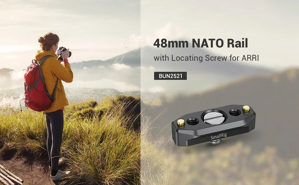 SmallRig DSLR Camer Quick Release Rig NATO Rail with ARRI Locating Screw 48mm/35mm for Microphone Monitor DIY Attachment 2521B