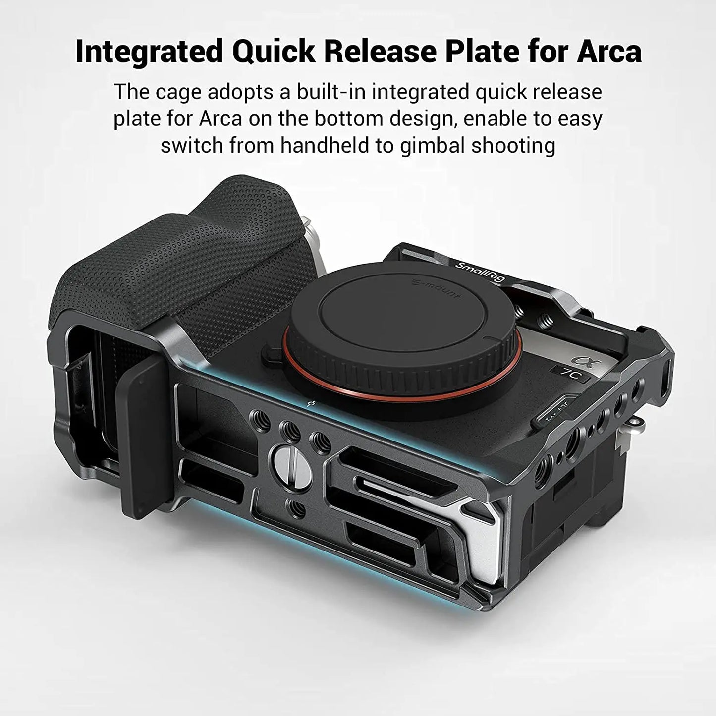 SmallRig Camera Cage with silicone Side Handle grip rig for Sony A7C 3212