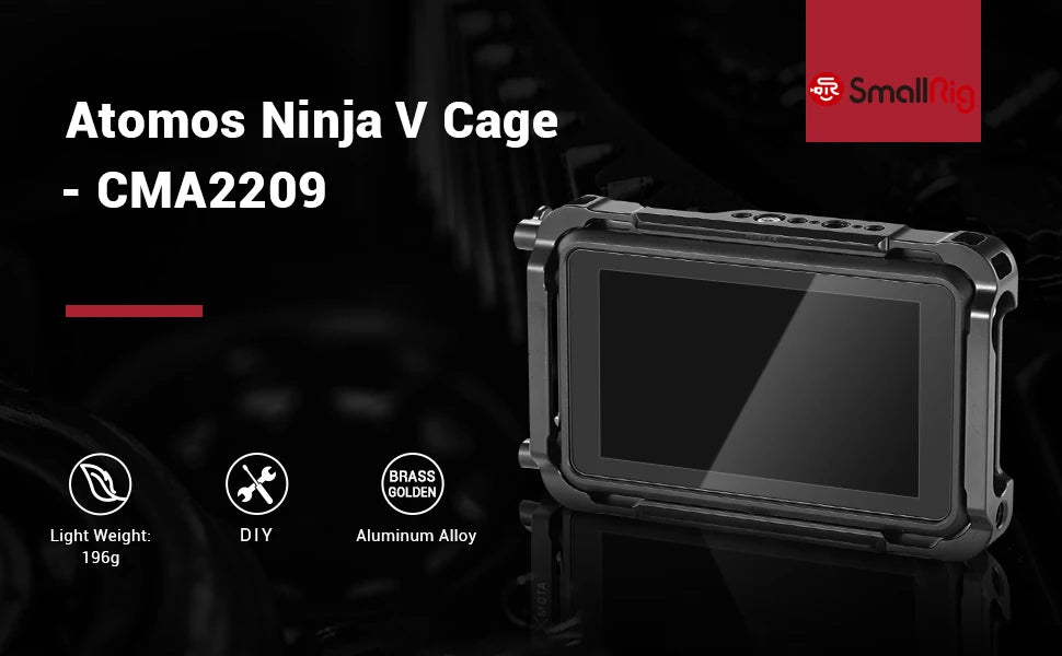 SmallRig Director's Monitor Cage for Atomos for Ninja V Feature with NATO rails on the top and bottom 2209