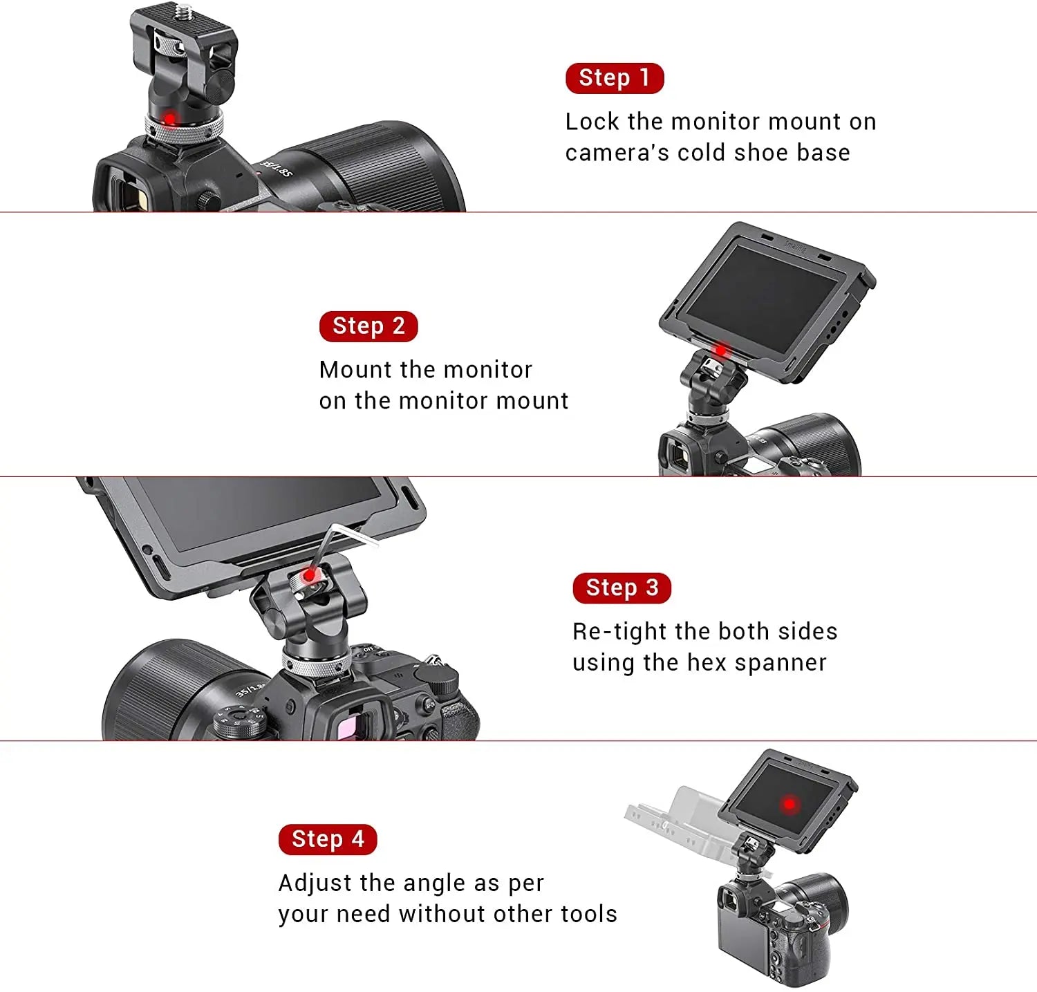 SmallRig Swivel and Tilt Monitor Mount with Cold Shoe BSE2346