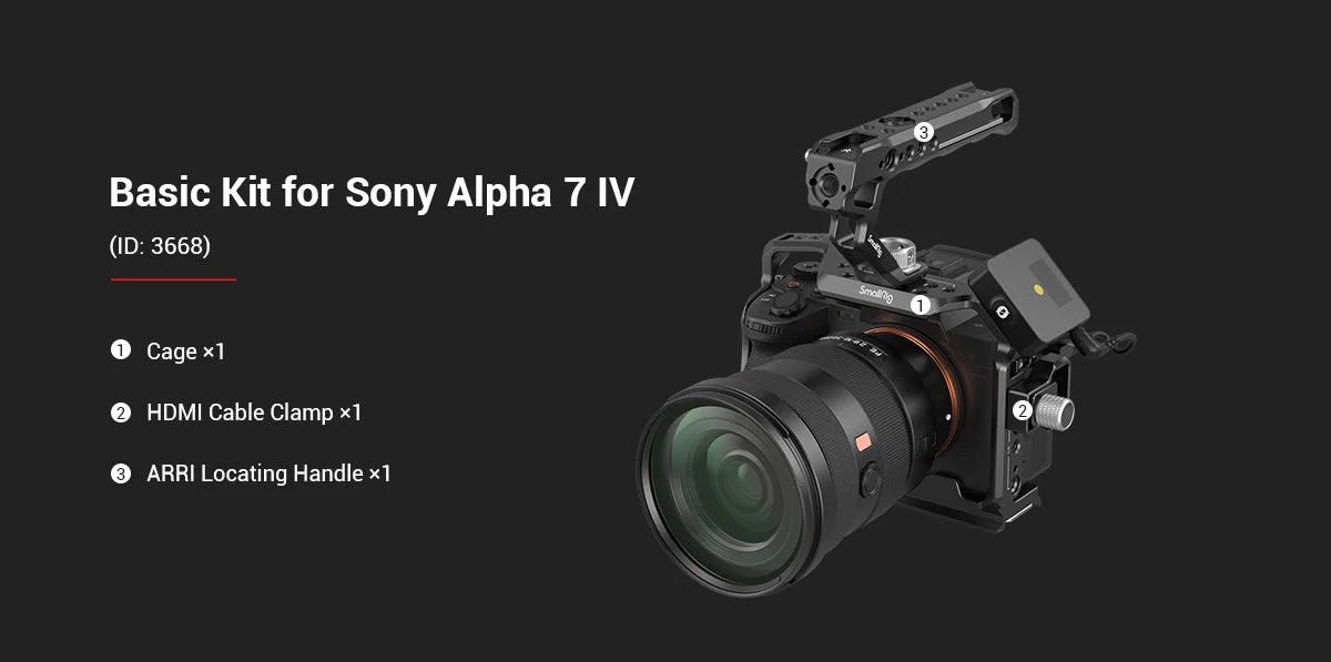SmallRig Full Dslr for Sony A7 IV a7m4 Camera Cage Rig for Sony Alpha 7 IV/A7S III/A1/A7R  IV with Multi-Mounting Options Rigs