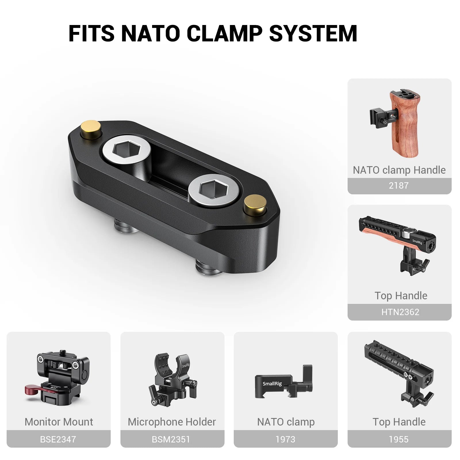 SmallRig Camera Quick Release Safety Rail 4cm 1.57 Inches Long with 1/4'' Screws For Nato Handle EVF Attach  - 1409