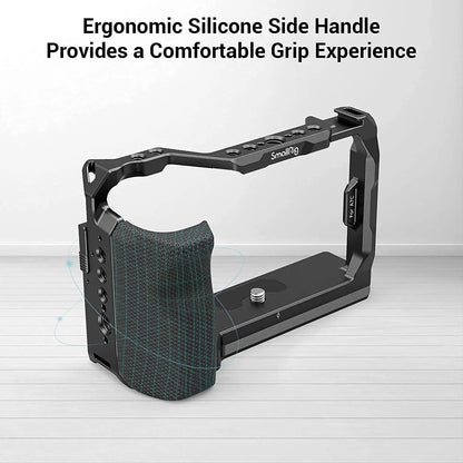 SmallRig Camera Cage with silicone Side Handle grip rig for Sony A7C 3212