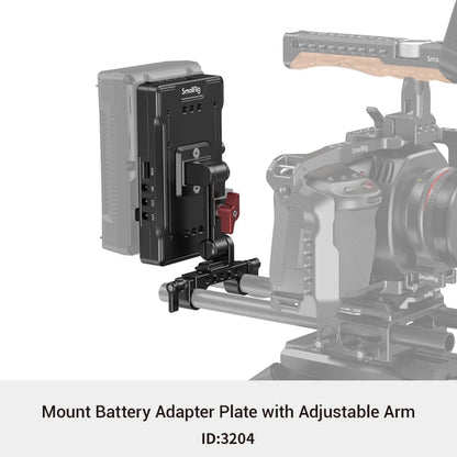 SmallRig V Mount Battery Adapter Plate with Crab-Shaped/Crab-Shaped /Adjustable Arm Clamp 3202/3203/3204