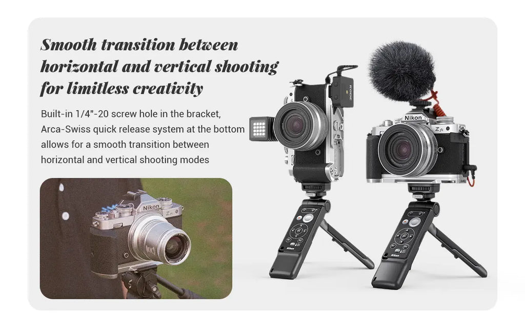 SmallRig L Shape Camera Cage Rig Grip For Nikon Z FC Camera 1/4 Threaded Hole Side Handle Camera Shoulder Strap Accessories 3480