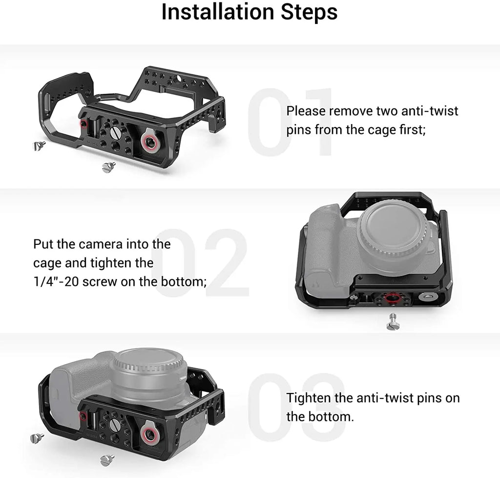 SmallRig Camera Cage for Canon EOS R with Cold Shoe Mount Thread Holes for Magic Arm Microphone Attach 2803