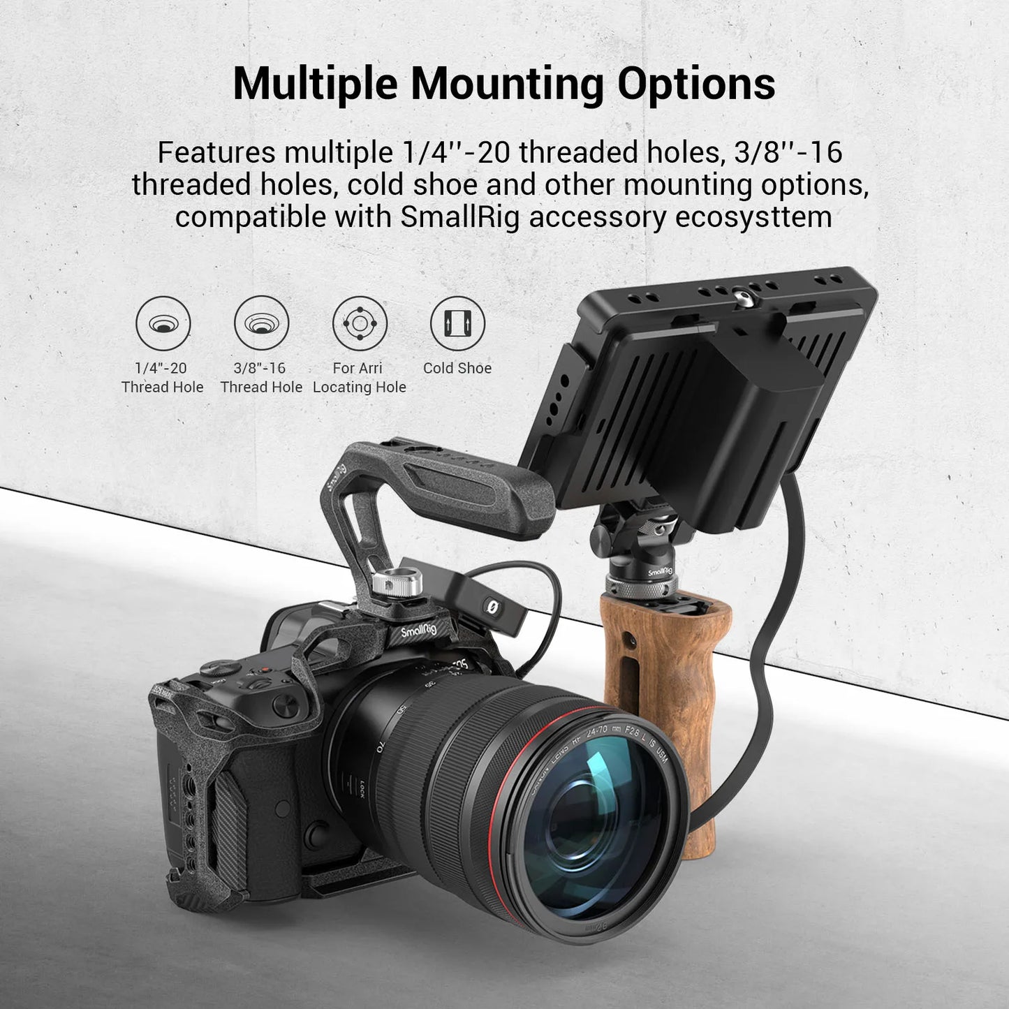 SmallRig Black Mamba Camera Cage with cable clamp and Top Handle Kit for Canon EOS R5 & R6 & R5 C Camera 3233/3234