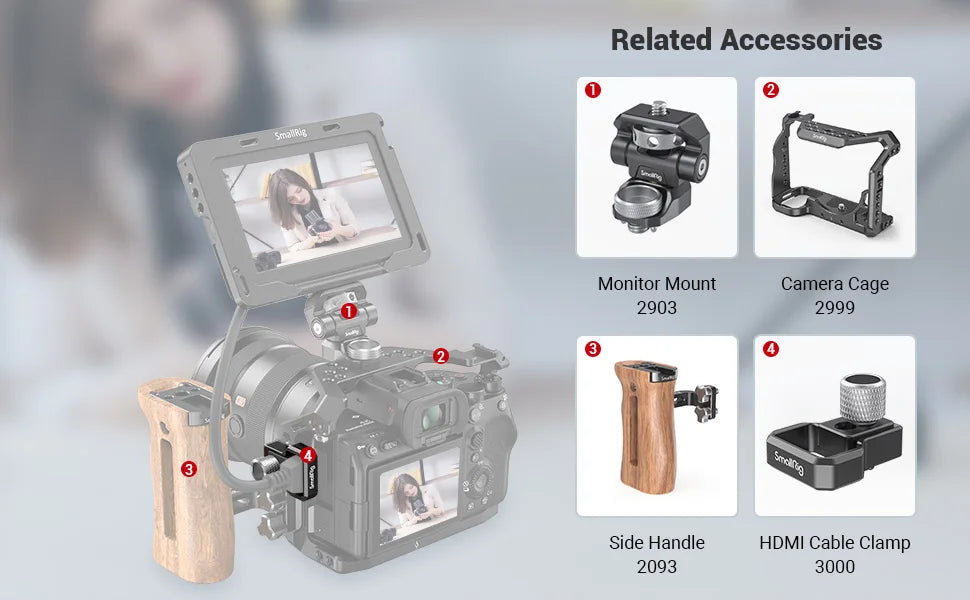SmallRig Cable Clamp for Sony A7S III Camera Cage 2999 DIY Accessories 3000