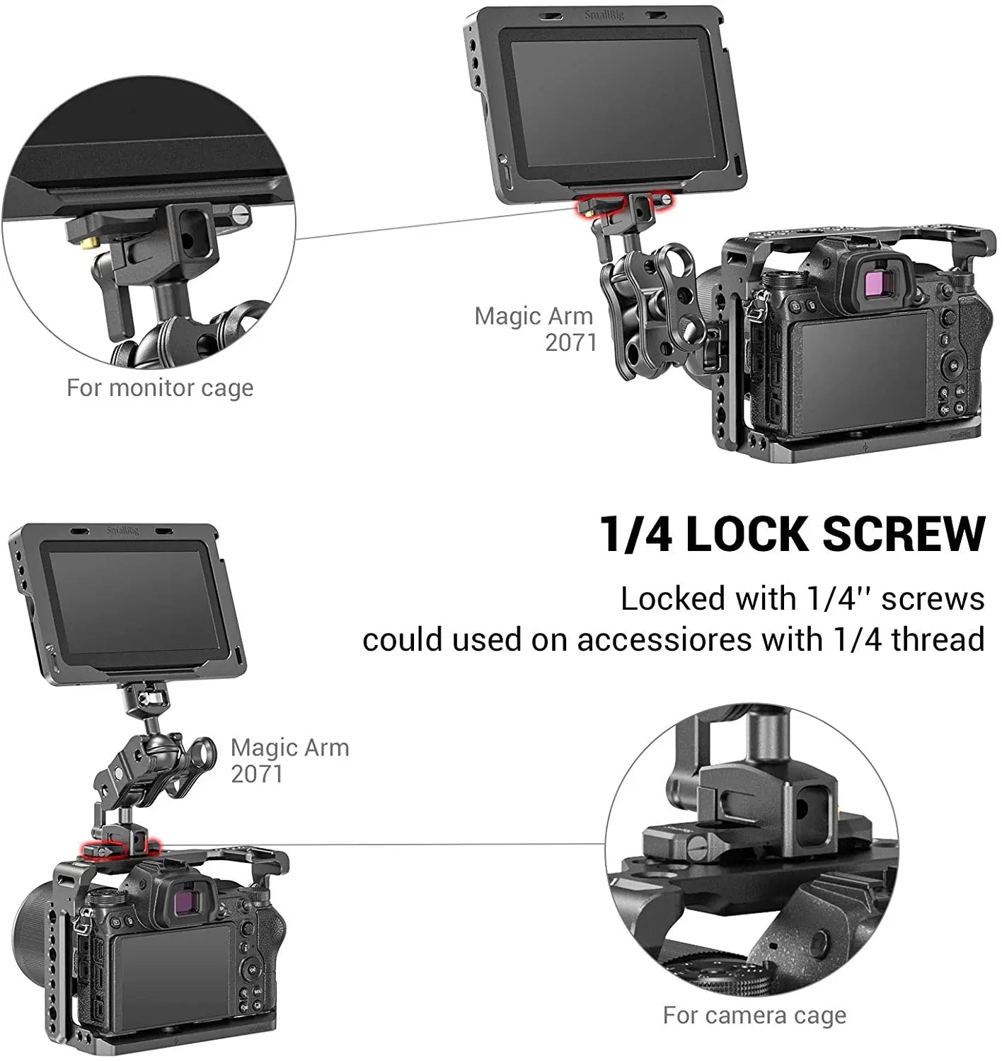 SmallRig Low-profile 6mm thick NATO Rail 50mm with NATO clamp for quick release 1/4"-20 mounting screws BUN2468B