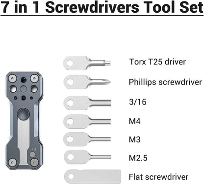 SmallRig Folding Screwdriver Kit Wrench Set Portable Hand Tool Set 4 Allen Wrenches 2.5, 3, 4, 3/16, 1 flat screwdriver  2495
