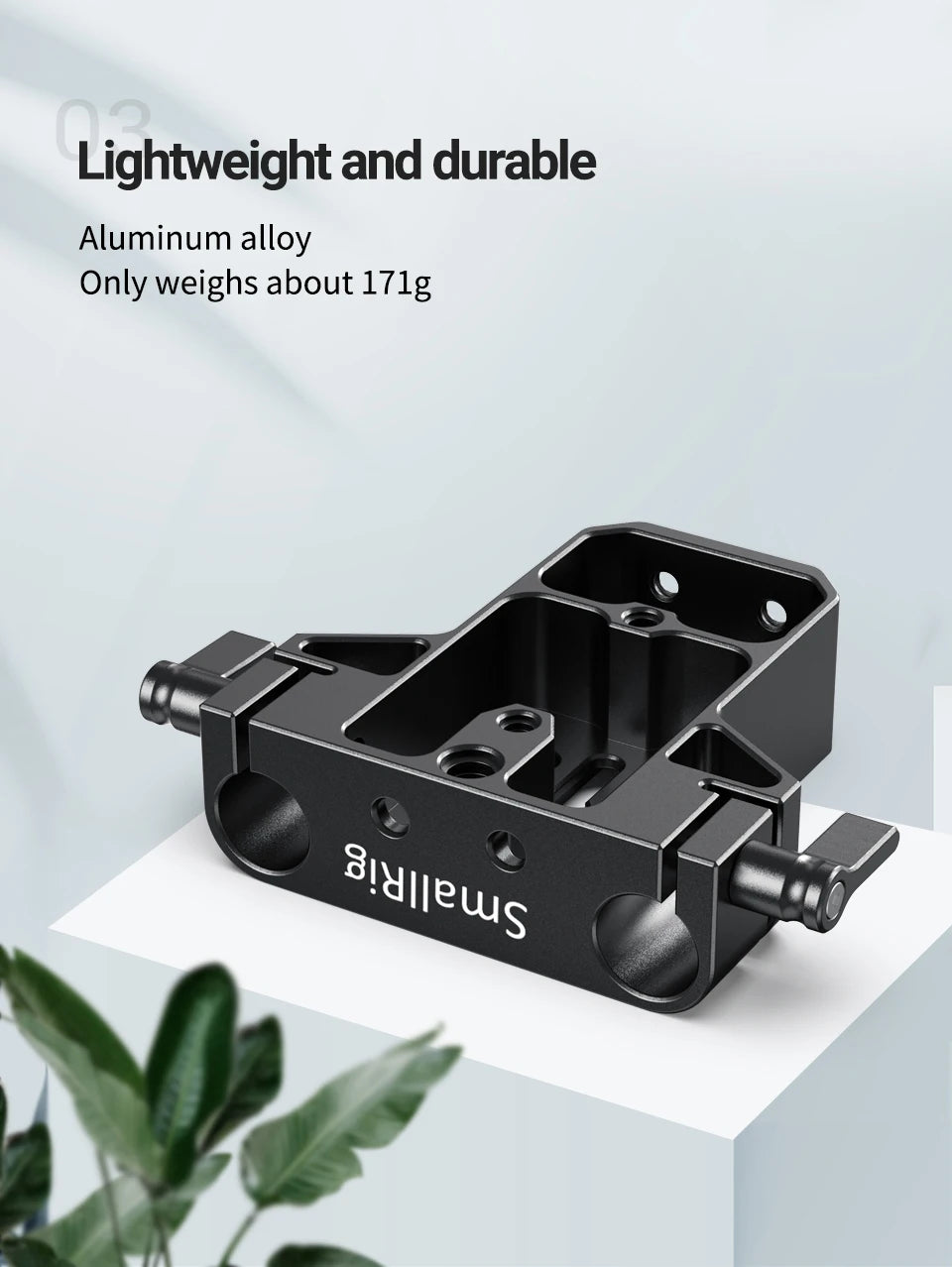 SmallRig Universal Camera Base Plate with 15mm Rod Rail Clamp for Sony A6500/A6600 for Panasonic GH5 For Sony Camera Cage