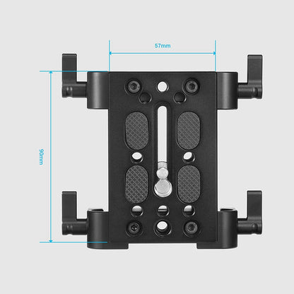 SmallRig Camera Mounting Plate Tripod Monopod Mounting Plate with 15mm Rod Clamp Railblock for Rod Support / Dslr Rig Cage-1798