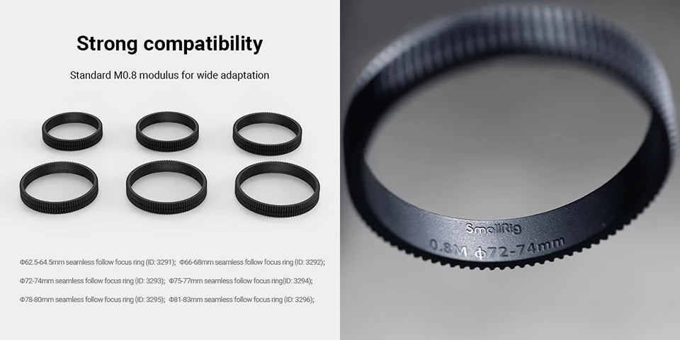 SmallRig Φ62.5-Φ64.5 Seamless Focus Gear Ring 3291