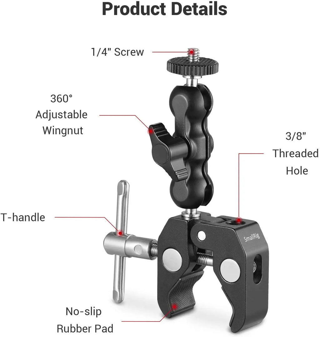 SmallRig Multi-Functional Ballhead Clamp with Double Ball Adapter (2164)