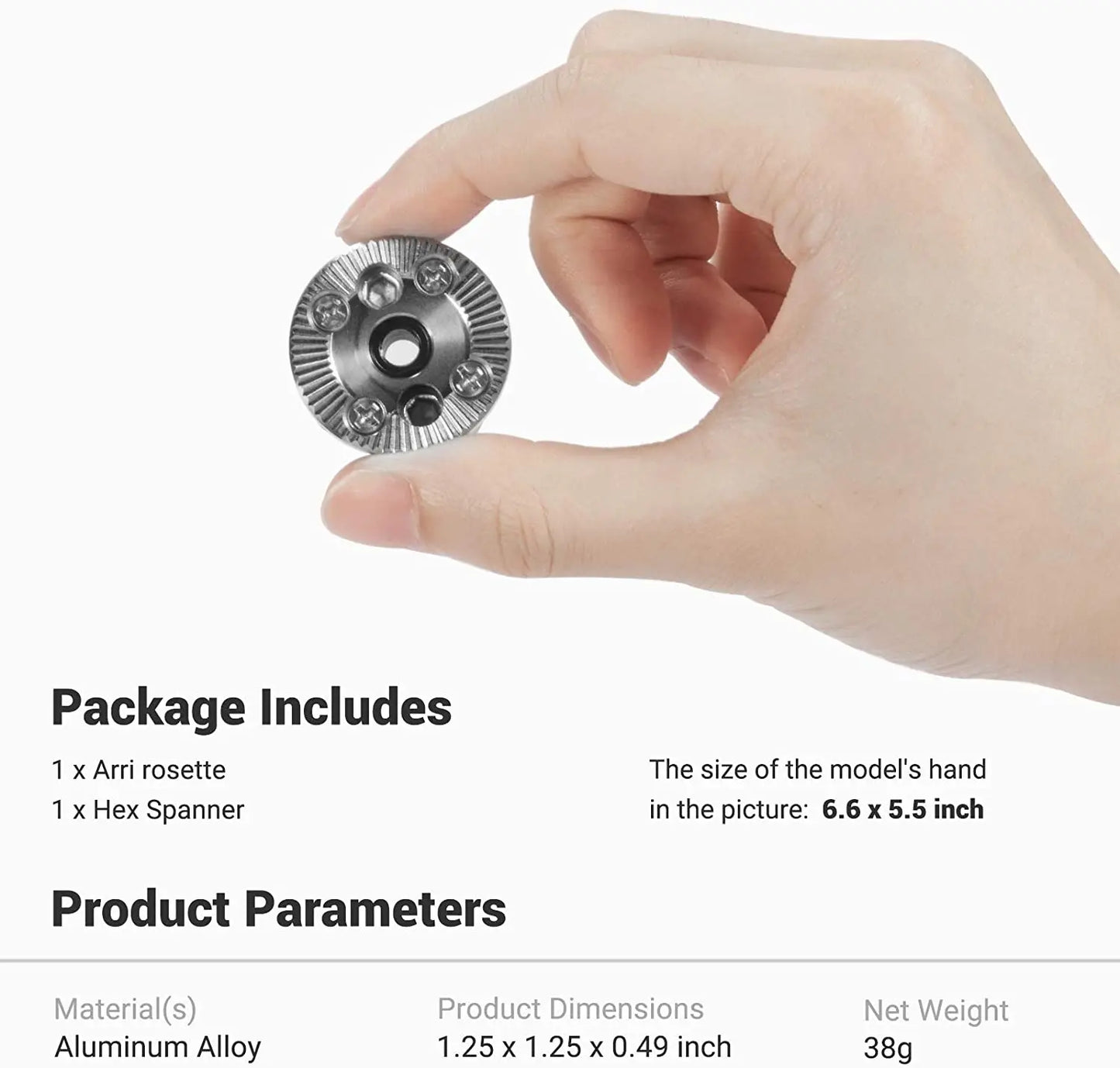 SmallRig Arri Standard Rosette Bolt-On Mount (M6 Thread) for Rosette Side Handle Monitor Holder Attach 2804