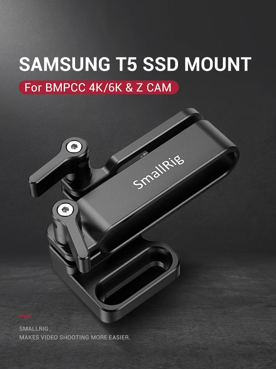 SmallRig Camera Rig Mount for Samsung T5 SSD for Blackmagic Design Pocket Cinema Camera 4K / 6K SmallRig cage  2245
