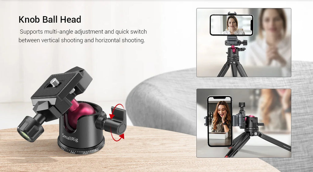 SmallRig Universal Tabletop Mini Tripod with Panoramic Ball Head Tripod for Phone Tripode for Camera ,DSLRs Adjustable 2664