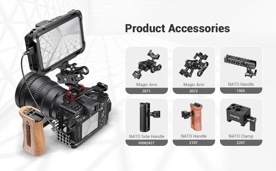 SmallRig DSLR Camer Quick Release Rig NATO Rail with ARRI Locating Screw 48mm/35mm for Microphone Monitor DIY Attachment 2521B