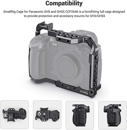 SmallRig Camera Cage for Panasonic GH5 & GH5S W/ Cold Shoe