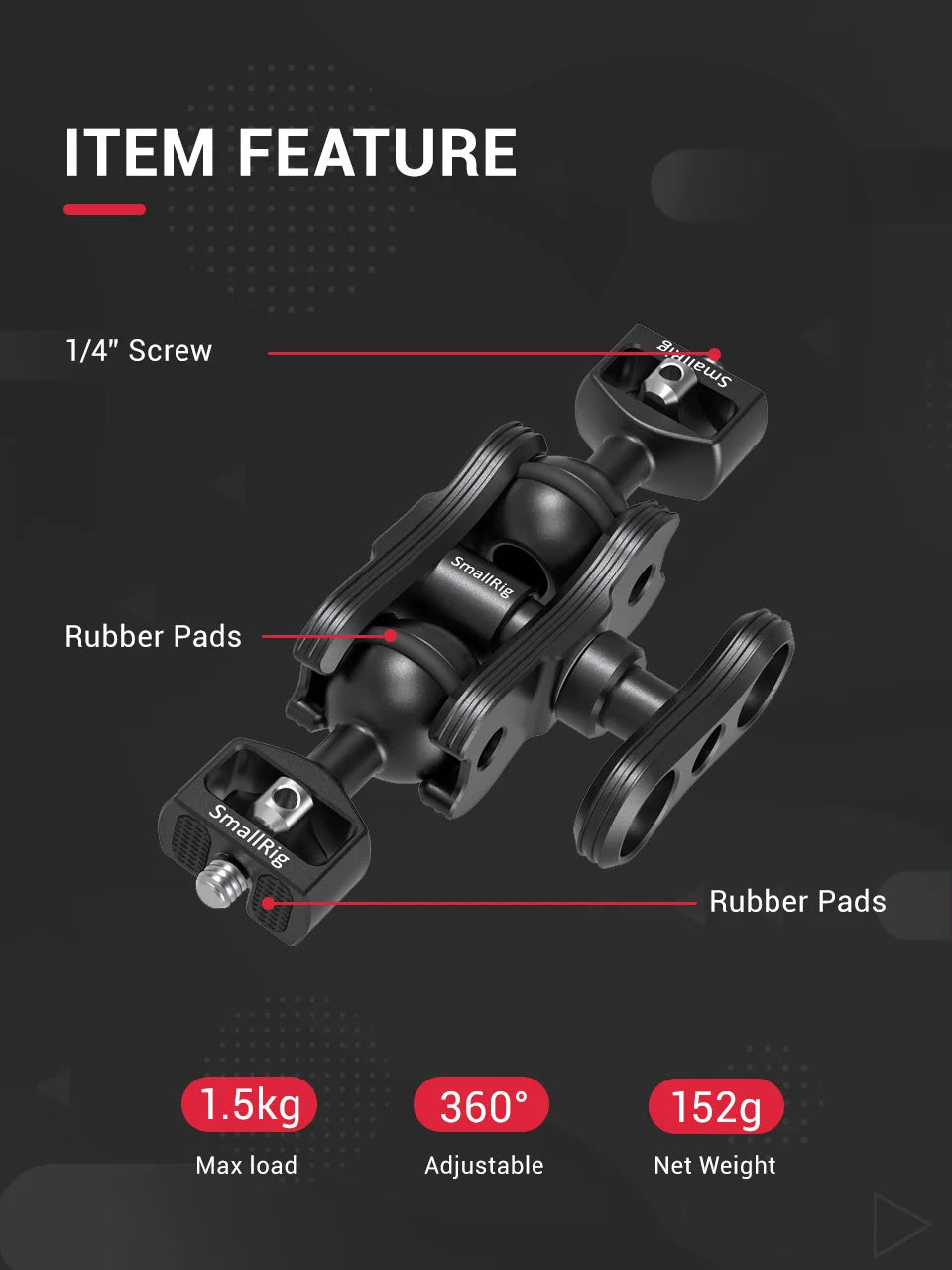 SmallRig Articulating Magic Arm with Double Ballheads