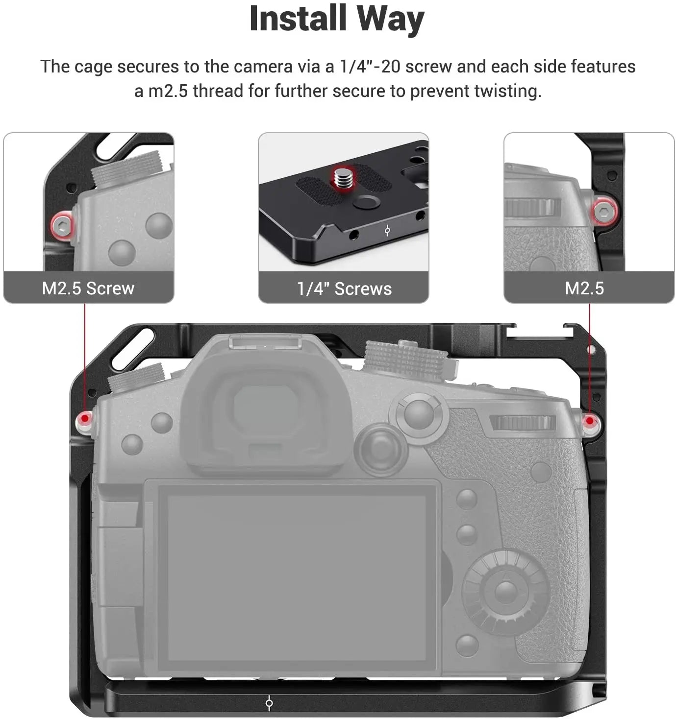 SmallRig Camera Cage for Panasonic GH5 & GH5S W/ Cold Shoe