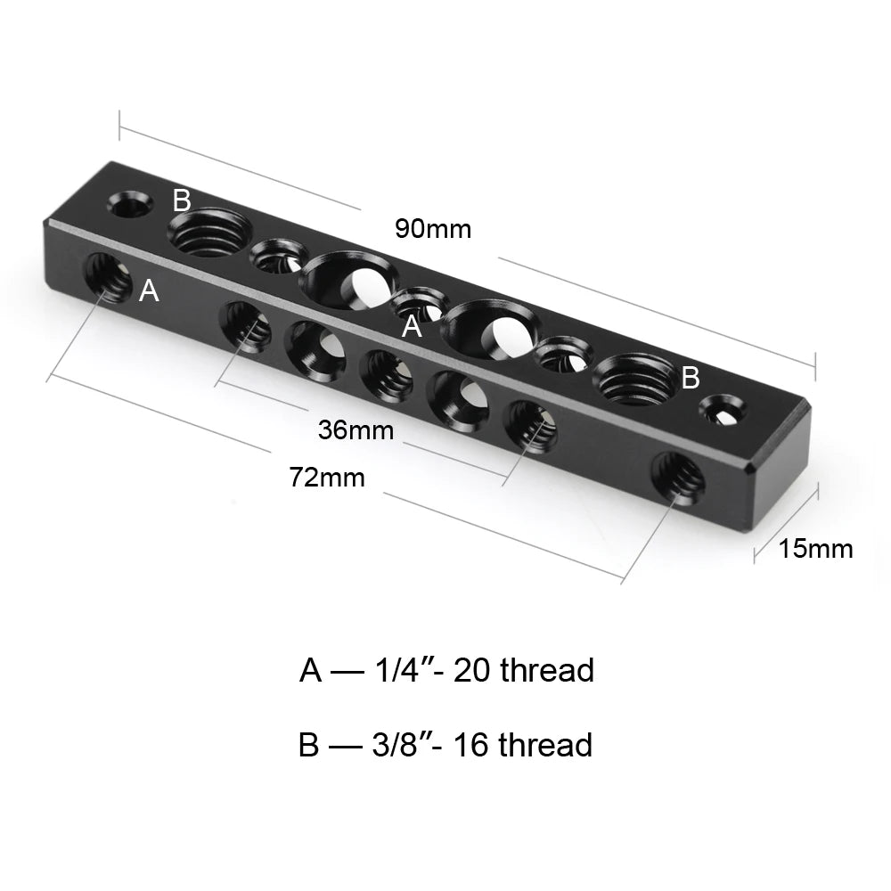 SmallRig Cool Cheese Bar with 1/4" & 3/8" Screw Holes - 1091