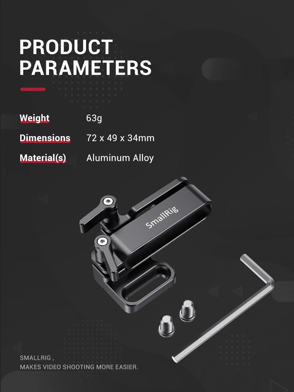 SmallRig Camera Rig Mount for Samsung T5 SSD for Blackmagic Design Pocket Cinema Camera 4K / 6K SmallRig cage  2245