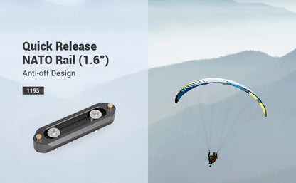 SmallRig Quick Release Safety Nato Rail 70mm Long with Spring Loaded Pins for RED Epic / Scarlet, Black Magic- 1195B