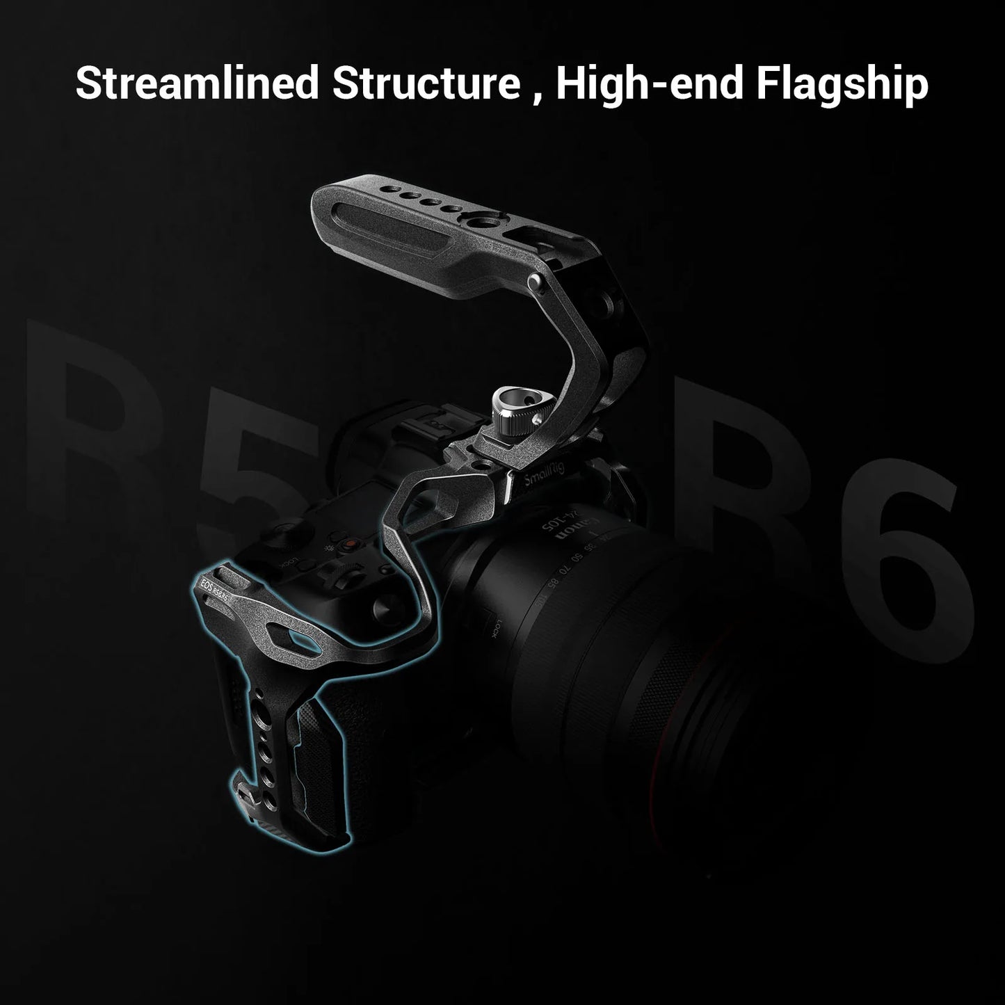 SmallRig Black Mamba Camera Cage with cable clamp and Top Handle Kit for Canon EOS R5 & R6 & R5 C Camera 3233/3234