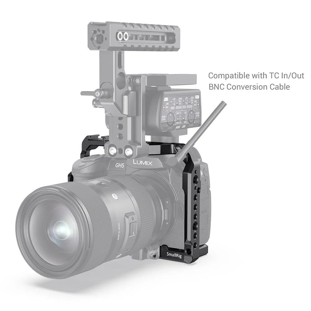 SmallRig Camera Cage For Panasonic GH5 / For Lumix GH5s With Cold Shoe Mount 1/4 3/8 Thread Holes and Nato Rail