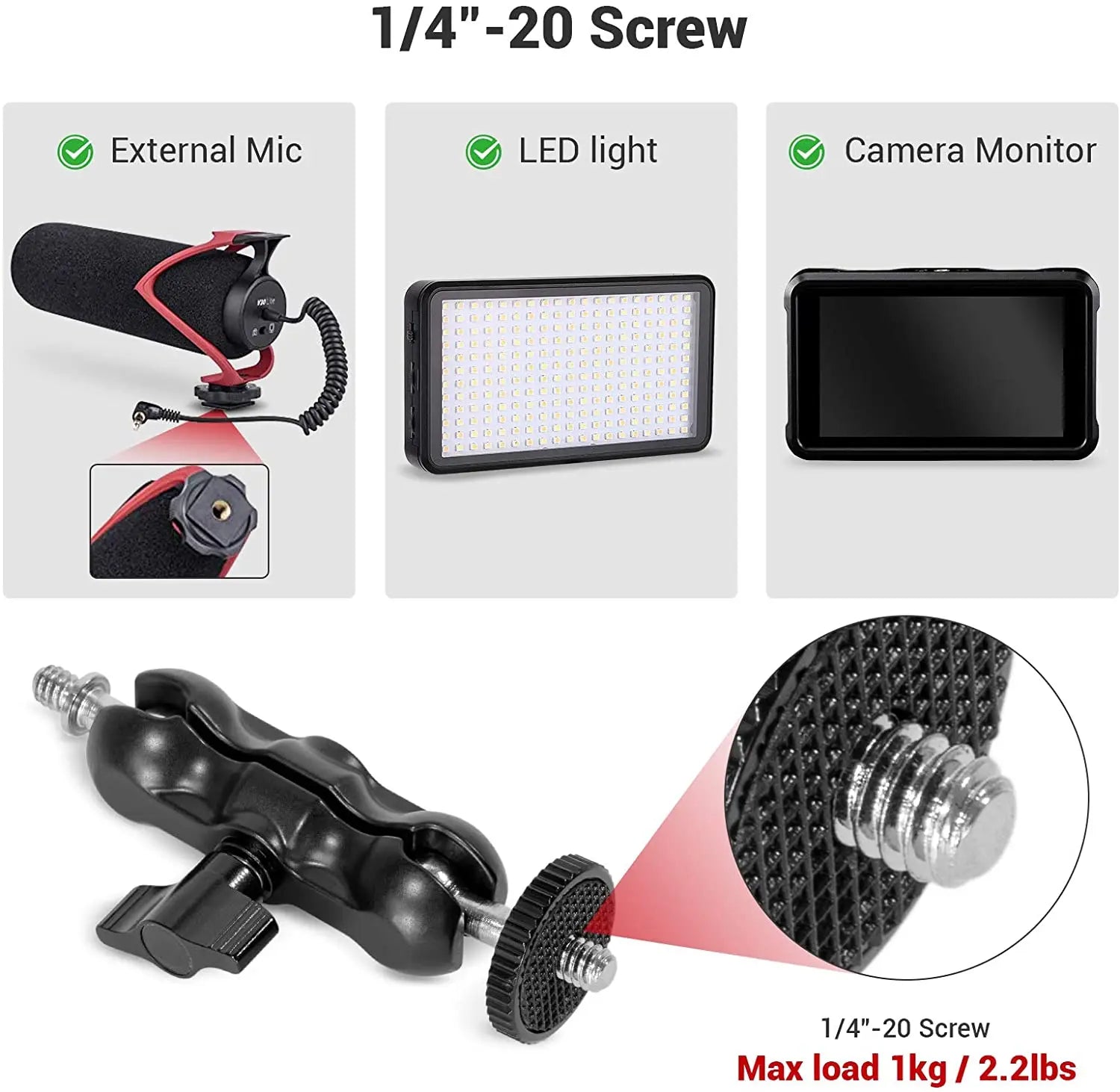 SmallRig Universal Magic Arm with Multi-Functional Ballhead Clamp