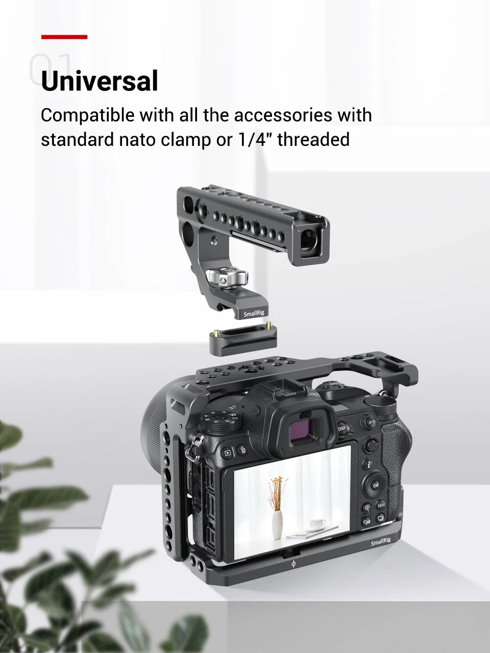 SmallRig Camera Quick Release Safety Rail 4cm 1.57 Inches Long with 1/4'' Screws For Nato Handle EVF Attach  - 1409