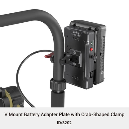 SmallRig V Mount Battery Adapter Plate with Crab-Shaped/Crab-Shaped /Adjustable Arm Clamp 3202/3203/3204