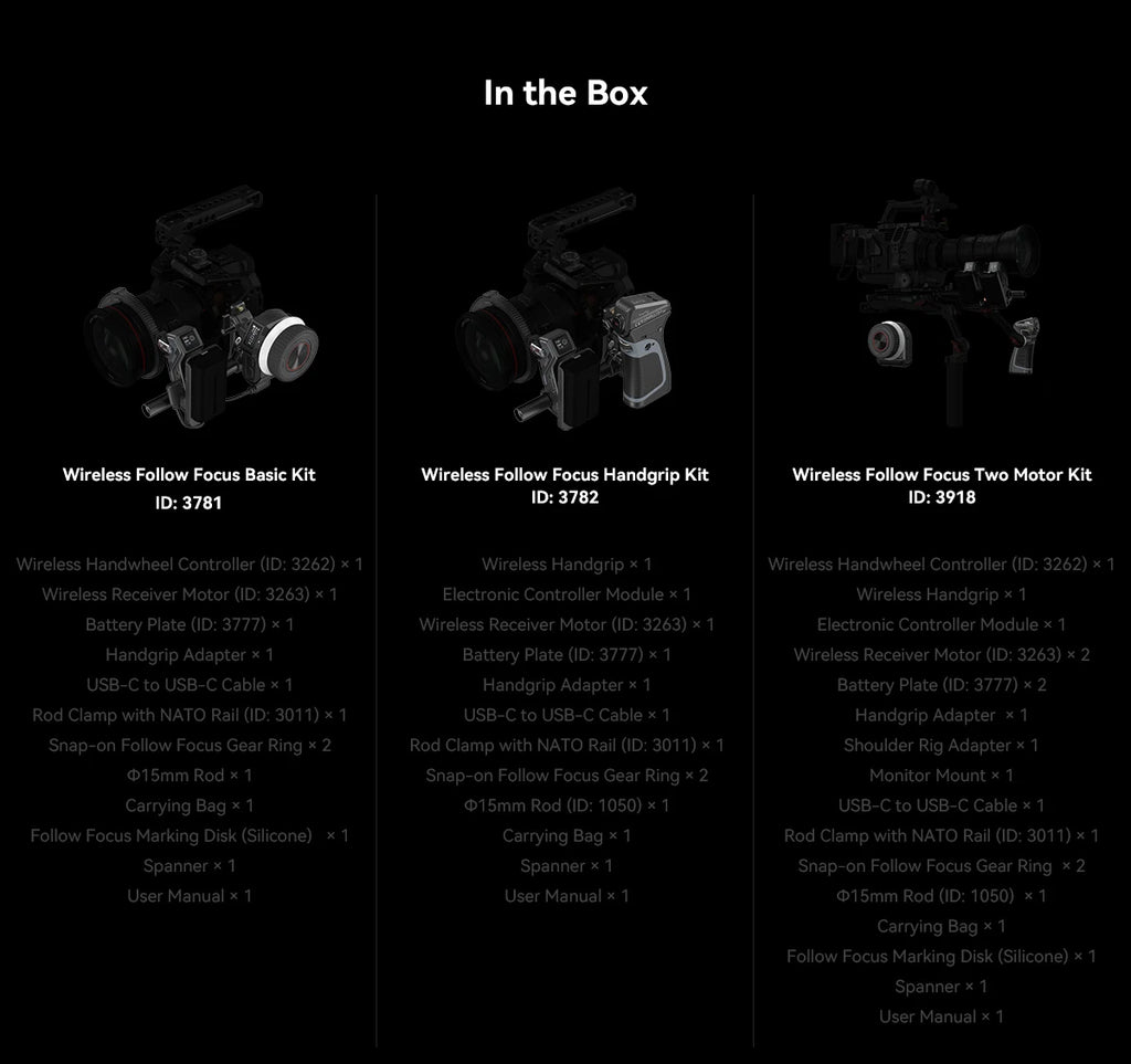 SmallRig MagicFIZ Wireless Follow Focus Two Motor Kit with Handwheel Controller, Wireless Handgrip and Two Receiver Motor