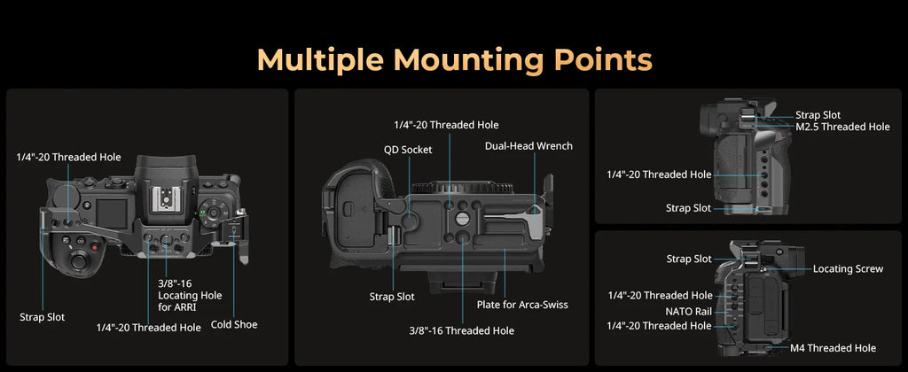 SmallRig Camera Cage for Nikon Z 6III with Arca-Swiss Quick Release Plate for DJI RS 3 /RS 3 Pro /RS 4 /RS 4 Pro or Tripod Mount