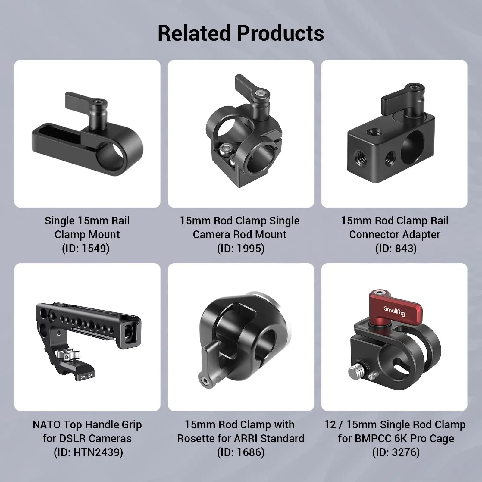 SmallRig 15mm Carbon Fiber Rod Length 10cm/15cm/20cm/22.5cm/30cm, Light Weight Rods for 15mm Support System Camera Rig 2PCS Pack