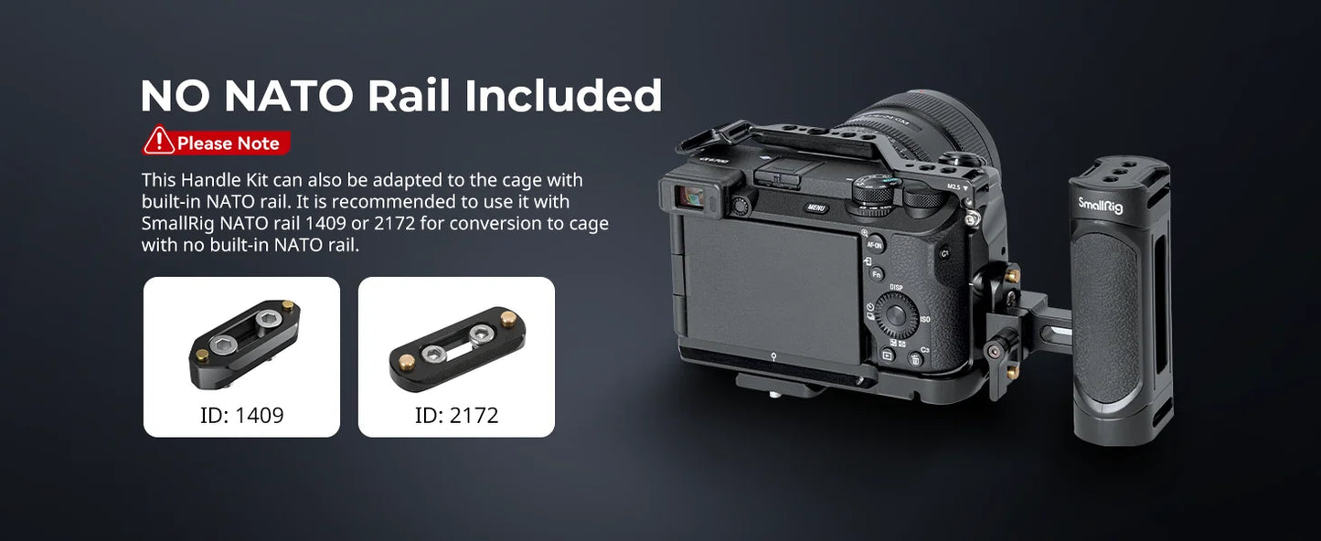 SmallRig mini Side Handle Kit with One Handle and Two Handle Adapters, One Cold Shoe for Sony for Canon for FUJIFILM Camera