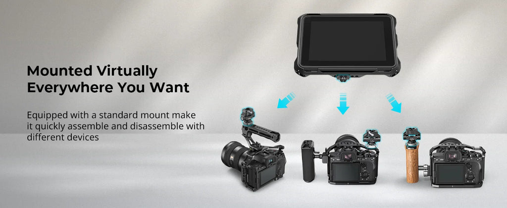 SmallRig Quick Release Camera Monitor Mount with Cold Shoe,Supports Swivel 360° and Tilt 170° Adjustable,Drop-in HawkLock Holder