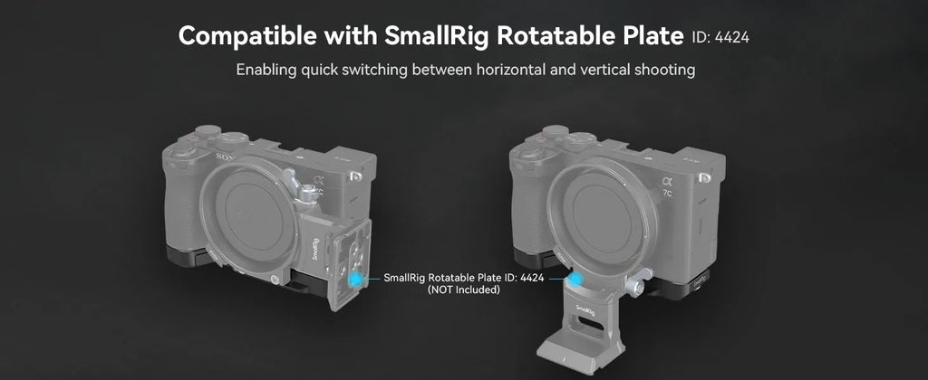 SmallRig Bottom Mount Plate for Sony Alpha 7C II /Alpha 7CR Camera Baseplate Can Install on Tripod for DJI RS 3 Pro Gimbals 4438