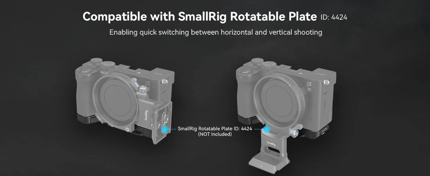 SmallRig Bottom Mount Plate for Sony Alpha 7C II /Alpha 7CR Camera Baseplate Can Install on Tripod for DJI RS 3 Pro Gimbals 4438