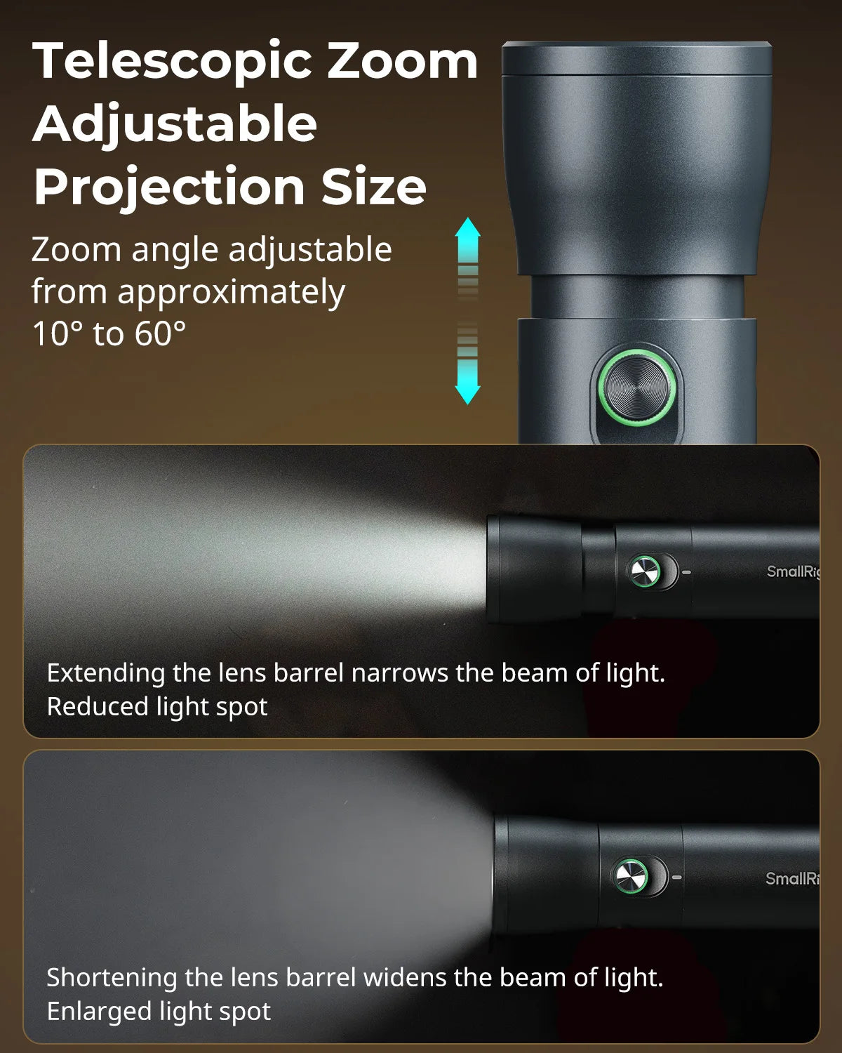 SmallRig Portable Focusable RF 10C LED Video Light 4 Colors Mini spotlight 10W